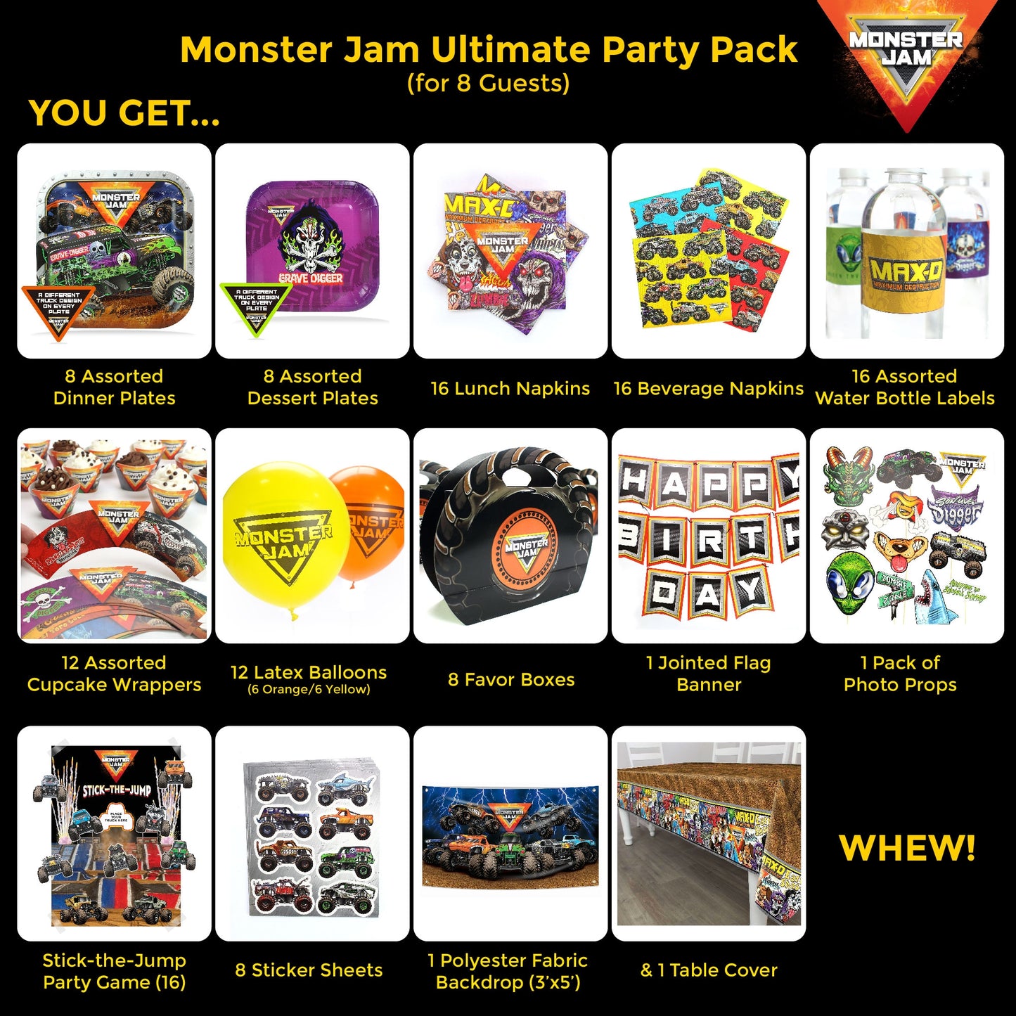 Monster Jam Ultimate Birthday Party Pack