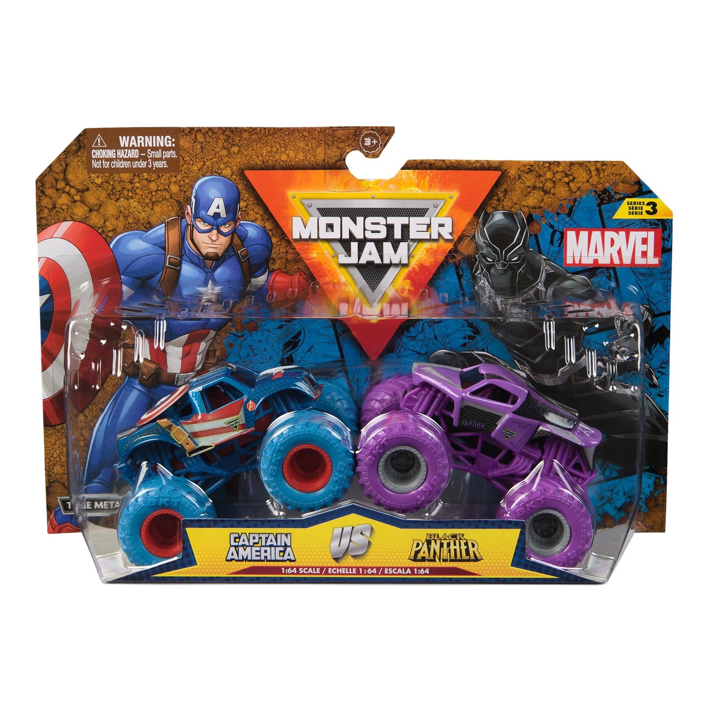 1:64 Captain America vs. Black Panther - Marvel Monster Jam Duos - Series 3