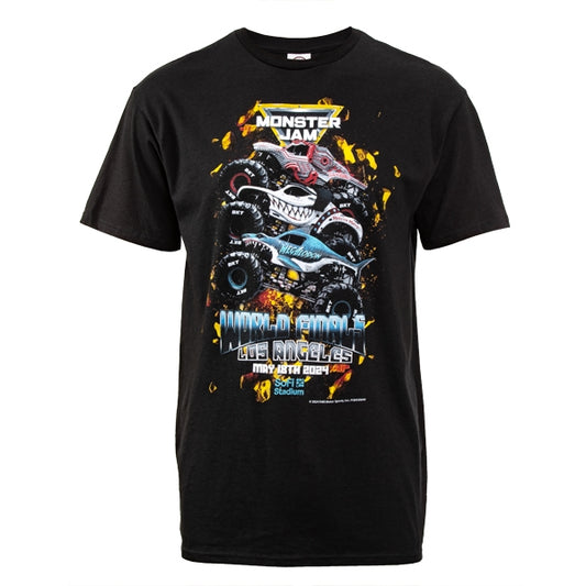 Monster Jam World Finals Stacked Black T-shirt