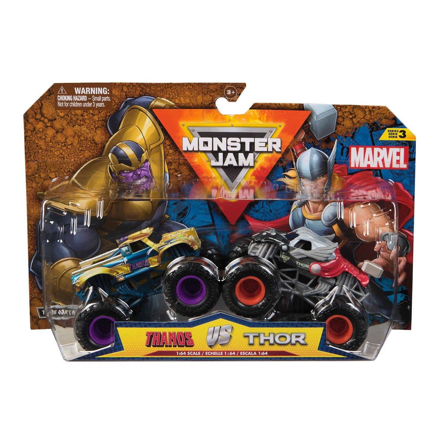 1:64 Thanos vs. Thor - Marvel Monster Jam Duos - Series 3