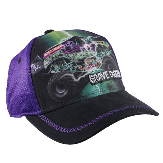Grave Digger Purple Mesh Youth Hat