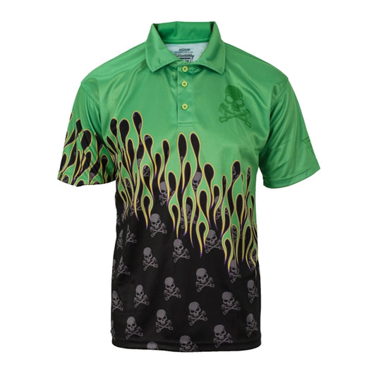 Grave Digger Flaming Skulls Polo