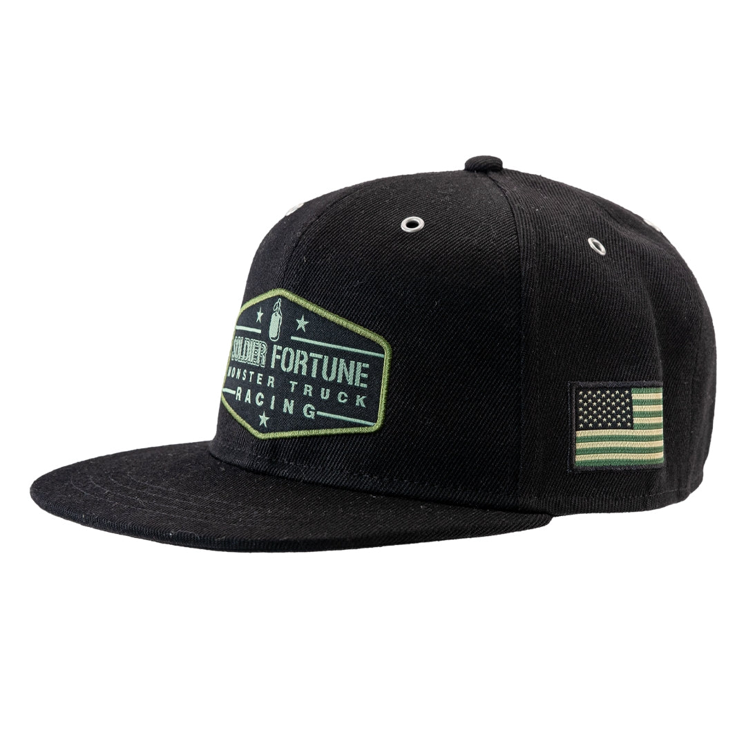 Soldier Fortune  Badge Black and Green Hat