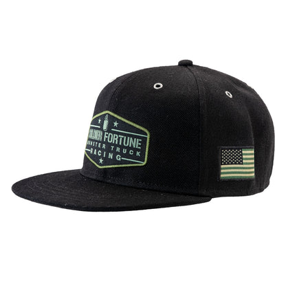 Soldier Fortune  Badge Black and Green Hat