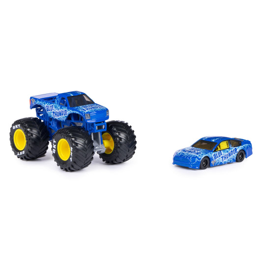 1:64 Diecast and Race Car Set- Blue Thunder
