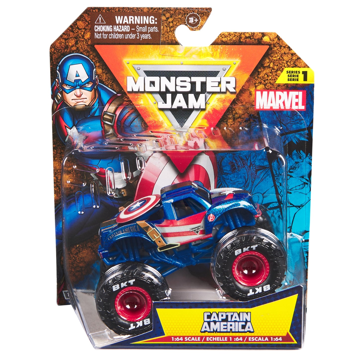 1:64 Captain America - Marvel Monster Jam - Series 1