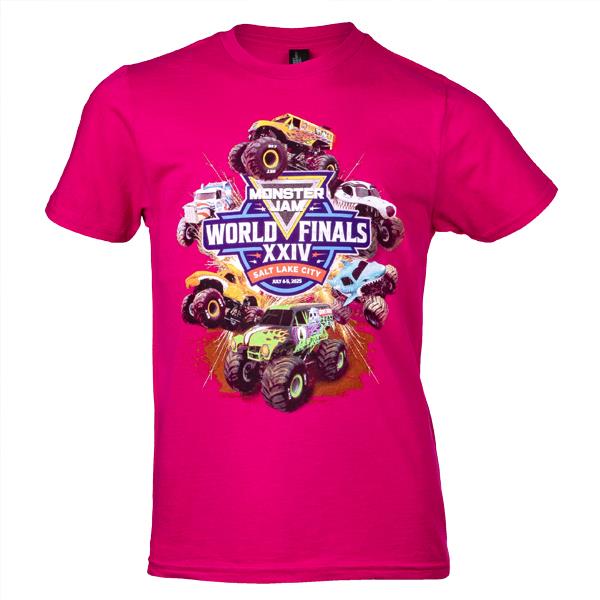 Monster Jam 2025 World Finals Pink Truck Youth T-shirt