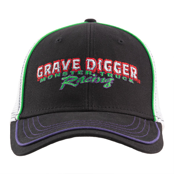 Grave Digger White Mesh Hat