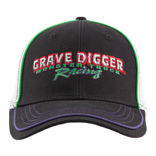 Grave Digger White Mesh Hat