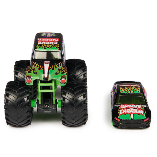 1:64 Grave Digger Truck & Car Set