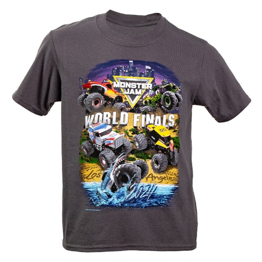 2024 Monster Jam World Finals LA Grey Youth T-shirt
