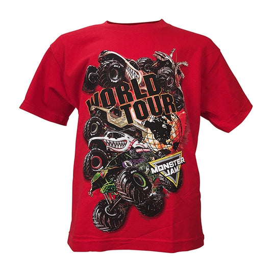 Red Monster Jam World Tour Youth T-shirt