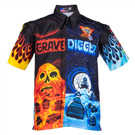 Fire & Ice Grave Digger Youth Driver Shirt - Youth Medium