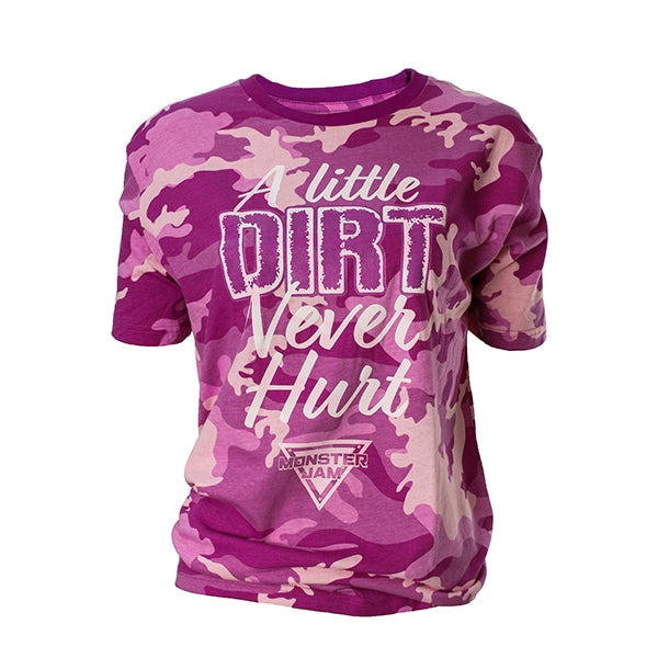 Pink Camo Dirt Youth T-shirt