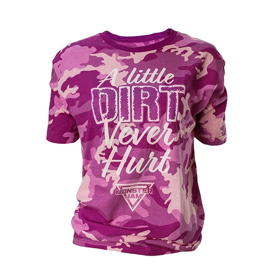 Pink Camo Dirt Youth T-shirt