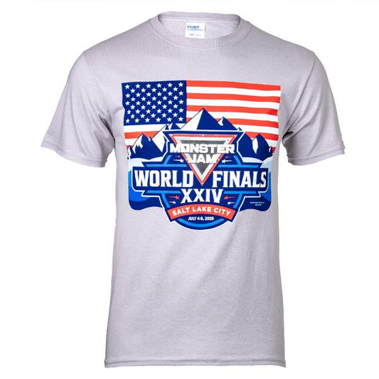 Monster Jam 2025 World Finals American Flag Logo T-shirt